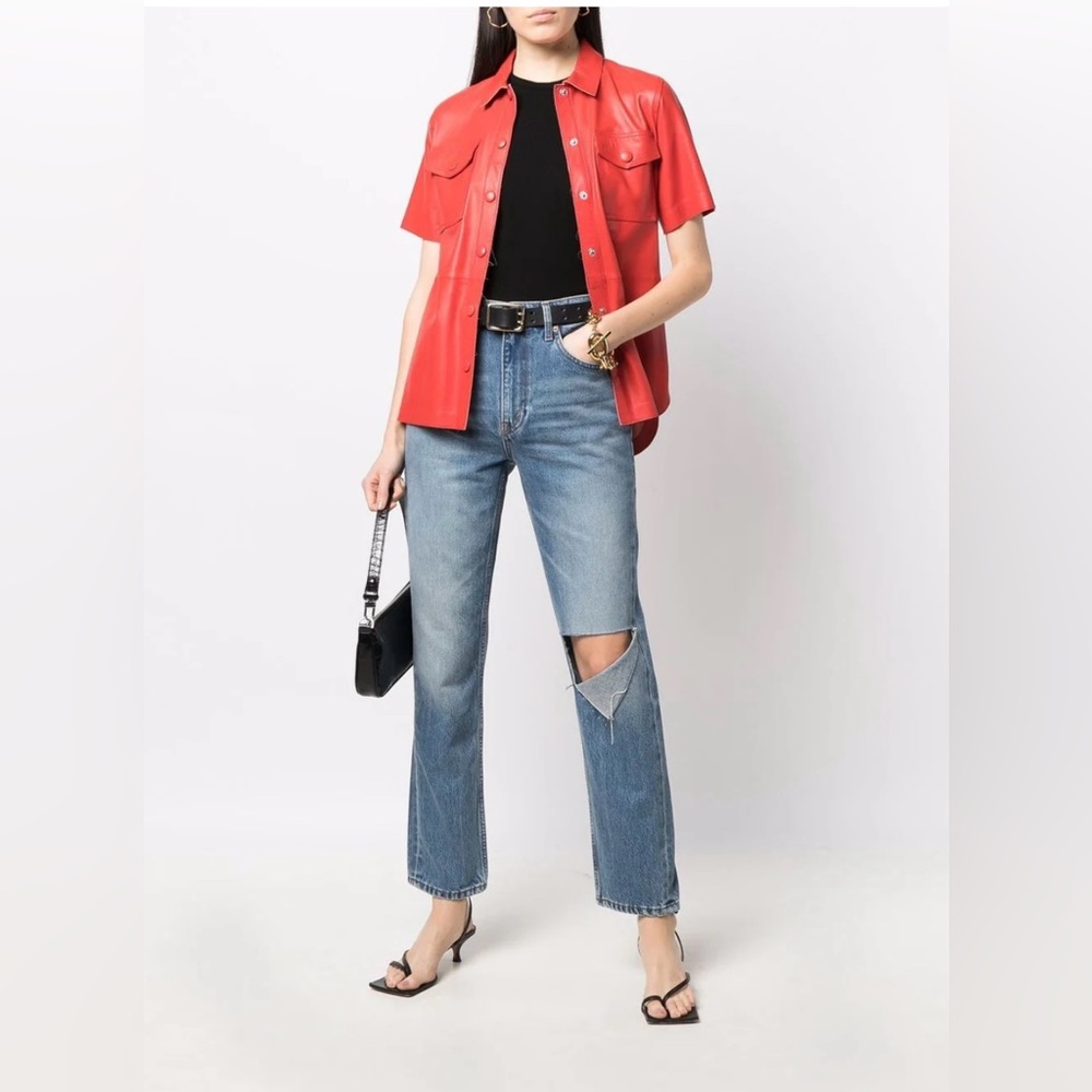 RE/DONE 100% Cotton 70s Straight Leg Denim Jeans